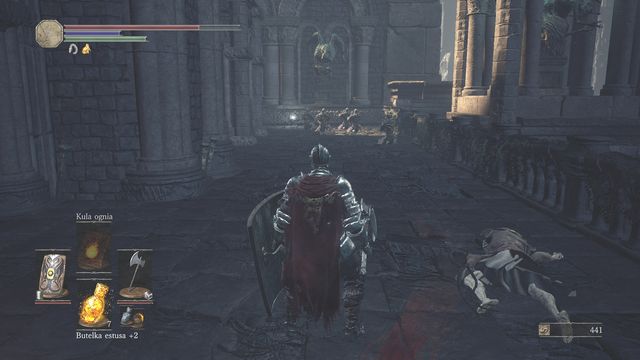 The entrance on the left, and the last remaining opponents in front of you. - Cathedral of the Deep - outside - Walkthrough - Dark Souls III Game Guide & Walkthrough