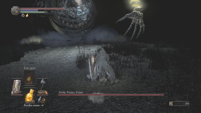 Sometimes the boss raises his hands making it impossible to attack him. Because of that, when his hands are on the ground dont wait too long with attacking. - High Lord Wolnir - Bosses - Dark Souls III Game Guide & Walkthrough