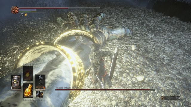 Destroy all three bracelets in order to finish the battle no matter how much life the boss has left. - High Lord Wolnir - Bosses - Dark Souls III Game Guide & Walkthrough