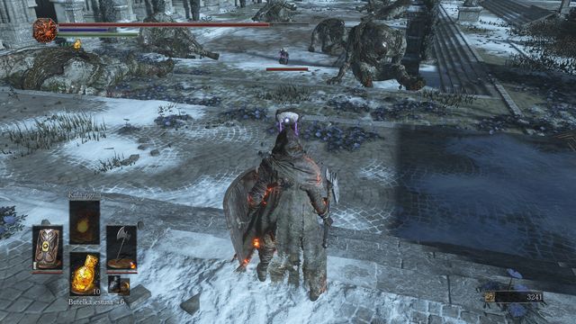 Enemies will attack in pairs but you can actually drag away the one that is closer to you for a moment. - Irithyll of the Boreal Valley - Path to Anor Londo - Walkthrough - Dark Souls III Game Guide & Walkthrough
