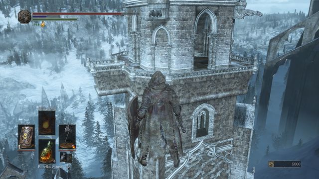 The screenshot presents a different tower where you will receive the covenant sign - Irithyll of the Boreal Valley - Path to Anor Londo - Walkthrough - Dark Souls III Game Guide & Walkthrough