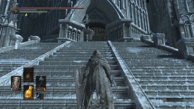 Draw attention to yourself and let the knight chase you. - Anor Londo - Walkthrough - Dark Souls III Game Guide & Walkthrough