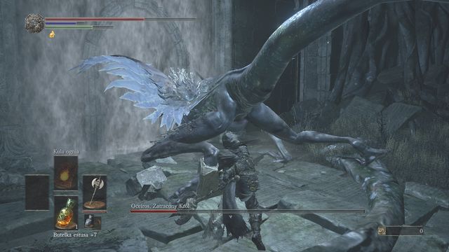 If you manage to hold the opponent under the wall, with a bit of luck he will perform charge straight at it. - Oceiros, the Consumed King - Bosses - Dark Souls III Game Guide & Walkthrough