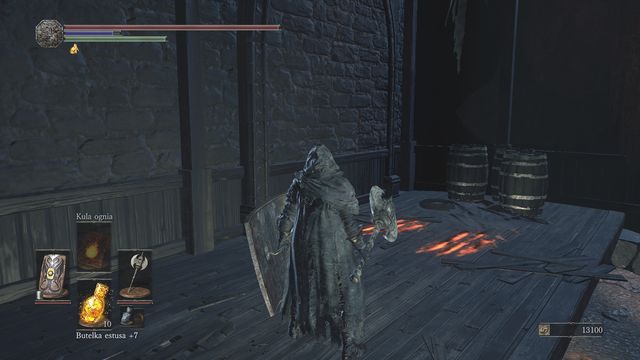 Deal with the dangerous creature and pick up Twinkling Titanite lying under the ladder - Lothric Castle - Walkthrough - Dark Souls III Game Guide & Walkthrough