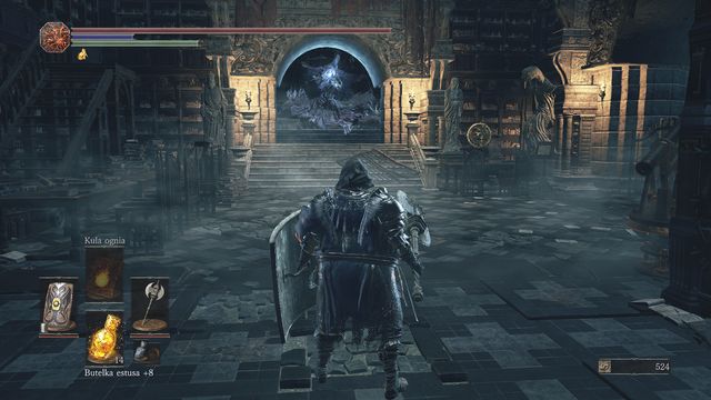 Attack the mage quickly to make him retreat upstairs. - Grand Archives - Walkthrough - Dark Souls III Game Guide & Walkthrough