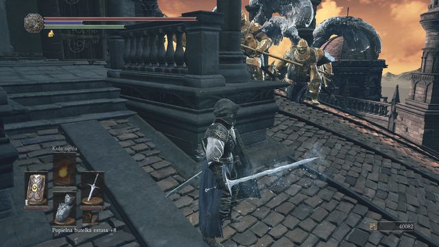 After you wait for a moment, the knights will walk away. - Grand Archives - rooftops - Walkthrough - Dark Souls III Game Guide & Walkthrough