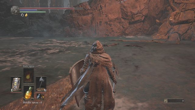 The second place is the wall among the rocks (screen) - Smouldering Lake - Walkthrough - Dark Souls III Game Guide & Walkthrough