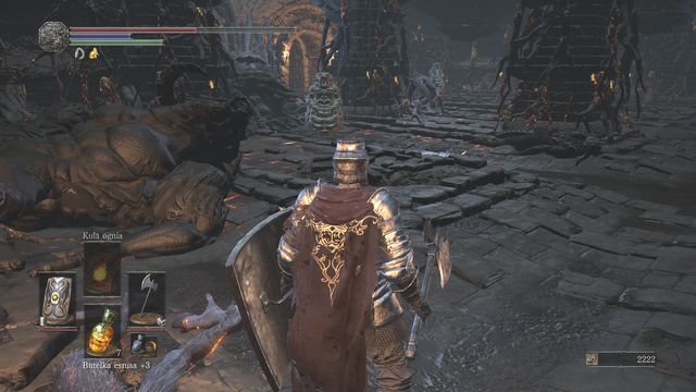 The stone demons are slow but their attack is very powerful - quickly bypass the enemy so that you escape from the fire. - Smouldering Lake - Walkthrough - Dark Souls III Game Guide & Walkthrough