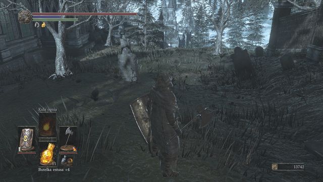 Watch out for the invisible opponents hidden among the trees. - Irithyll of the Boreal Valley - from the Church of Yorshka - Walkthrough - Dark Souls III Game Guide & Walkthrough