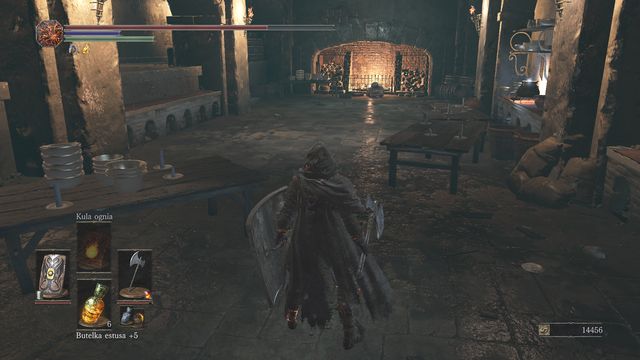 Siegward warms himself in the kitchen above the sewers. - Irithyll of the Boreal Valley - from the Church of Yorshka - Walkthrough - Dark Souls III Game Guide & Walkthrough