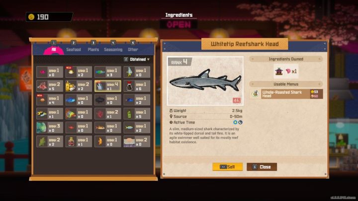 4 - Dave the Diver: How to prepare Whole Roasted Shark Head dish? - Sushi bar - Dave the Diver Guide