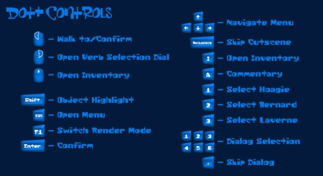 LMB - Keyboard (PC) - Controls - Day of the Tentacle: Remastered - Game Guide and Walkthrough