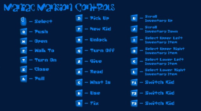 LPM - Maniac Mansion - Controls - Day of the Tentacle: Remastered - Game Guide and Walkthrough