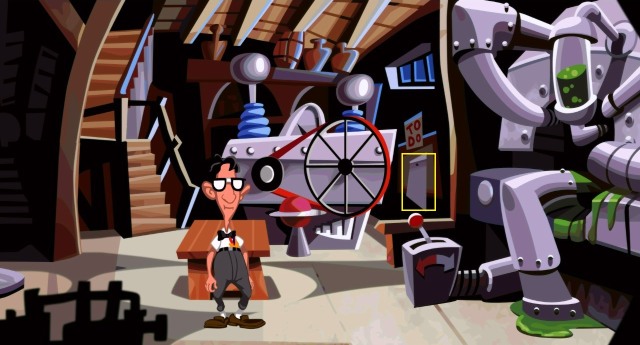 After leaving the capsule, head right and wait until the doctor goes out - Find Doctor Freds super-battery plans - Walkthrough - Day of the Tentacle: Remastered - Game Guide and Walkthrough