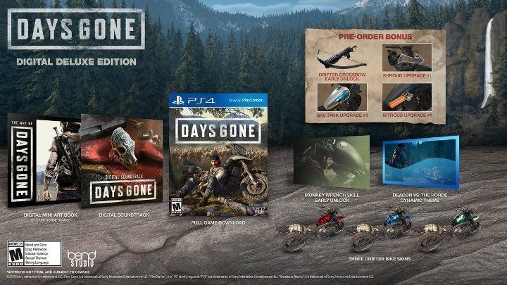 Days Gone Digital Deluxe Edition contains - Days Gone: Game versions - Appendix - Days Gone Guide