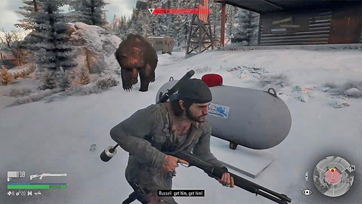 During the fight, run as much as possible and do not allow the bear to get near Deason so that he does not bite or knock him down - Days Gone: - How to kil Bear boss in Lots of Sick People? - Combat - Days Gone Guide