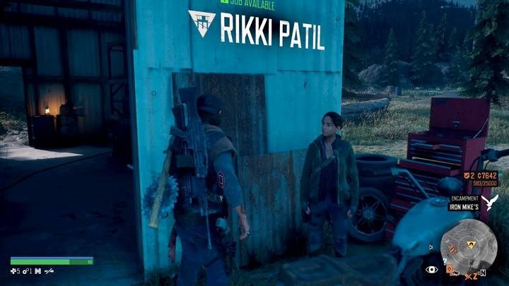 Rikki is standing next to the mechanics workshop - Days Gone: Bounty Hunter - walkthrough - Main storyline - Days Gone Guide
