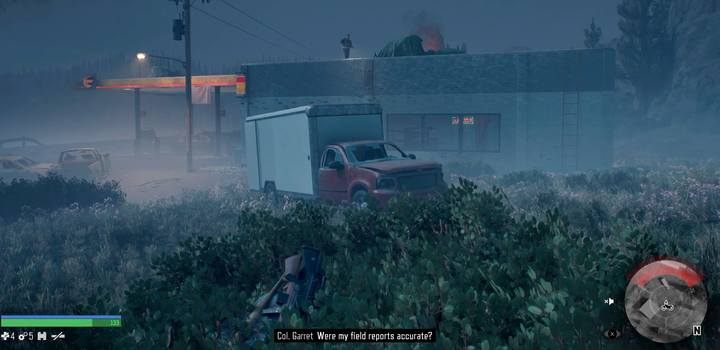 Take a position on the roof, but do not come directly to the enemy by climbing the stairs - Days Gone: Marauder Camp Hunter - walkthrough - Main storyline - Days Gone Guide