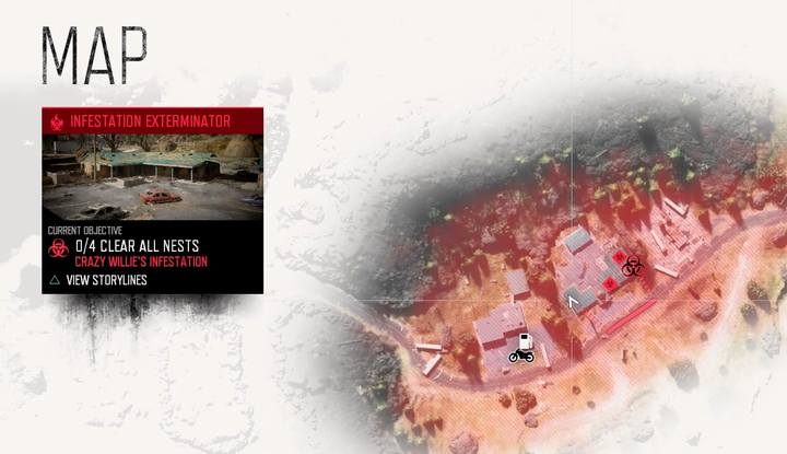 Each zone consists of several nests - you will complete the work only when you destroy everything. - Days Gone: Activities types - World Atlas - Days Gone Guide