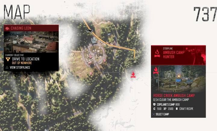 For this camp (marked point 1) it is worth to travel in the beginning stages of the game - Days Gone: Cascade - map, important locations - Cascade region maps - Days Gone Guide