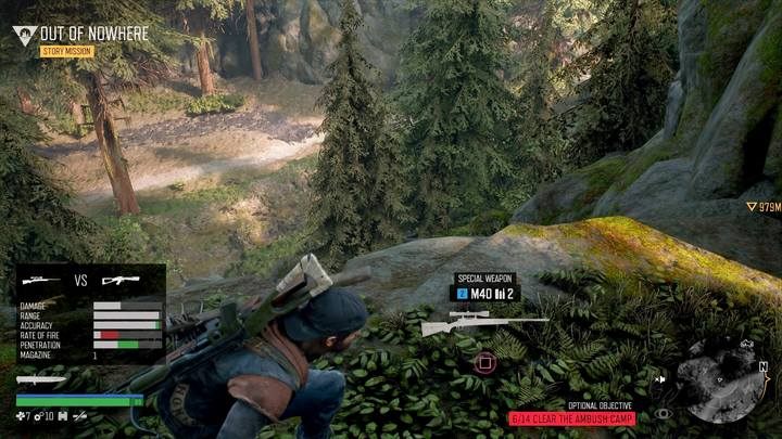 On the west side, on the hills, you will find a sniper - Days Gone: Cascade - map, important locations - Cascade region maps - Days Gone Guide