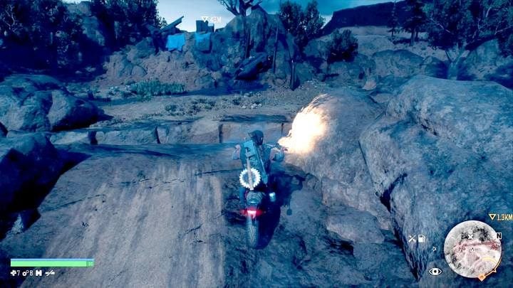 Jump next to the helicopter, using a motorcycle. - Days Gone: Belknap - map, important locations - Belknap region maps - Days Gone Guide