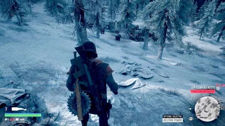 If you work at night, watch out for the Horde that lives nearby. - Days Gone: Lost Lake - map, important locations - Lost Lake region maps - Days Gone Guide