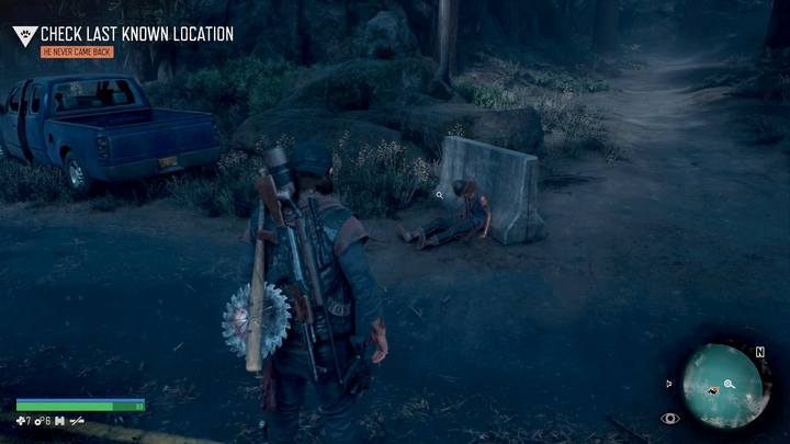 The first corpse - Days Gone: Protecting the Weak - walkthrough - Main storyline - Days Gone Guide