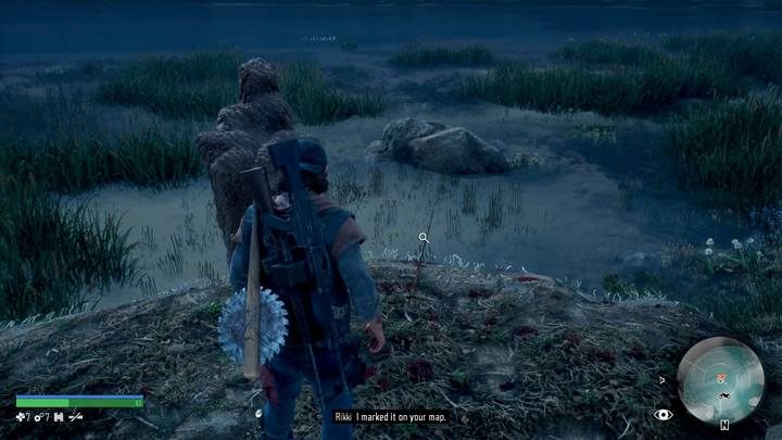 Explore the fishing rod and, with survival vision, follow the trail. - Days Gone: Protecting the Weak - walkthrough - Main storyline - Days Gone Guide