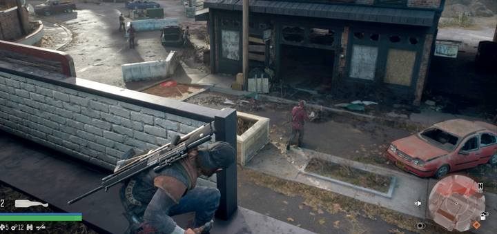 On the roof of the building there is a great spot to fire at the enemy. - Days Gone: Protecting the Weak - walkthrough - Main storyline - Days Gone Guide