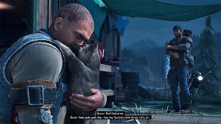 Upon returning to Iron Mikes camp you will see another cutscene, this time showing Boozer adopting the puppy - Days Gone: Can you pet the dog? - Exploration - Days Gone Guide