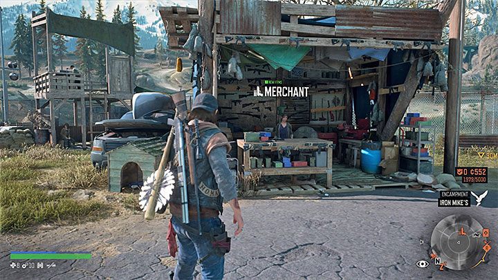 The second important person in Iron Mikes Camp is the merchant - Days Gone: Iron Mikes Camp - Encampments - Days Gone Guide