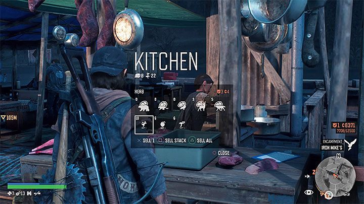 All of the above findings can be sold at the cooks in the camp - Days Gone: What do herbs, berries, mushrooms, animal meat do? - Character and inventory - Days Gone Guide