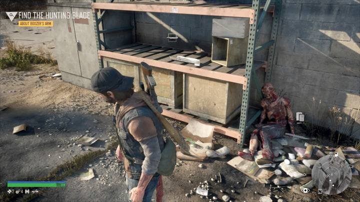 Go to the store and examine the trail on the fridge and go outside following the traces until you find a corpse lying up at a nearby building - Days Gone: Surviving Isnt Living - walkthrough - Main storyline - Days Gone Guide