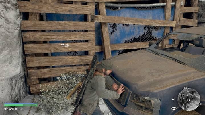 Go to the cave and push the blue SUV that blocks the entrance - Days Gone: A Good Soldier - walkthrough - Main storyline - Days Gone Guide