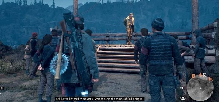 Participate in the Colonels speeches to learn better the plot and gain experience - Days Gone: Law and Disorder - walkthrough - Main storyline - Days Gone Guide