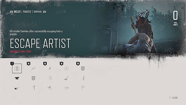 Escape Artist is the first skill from the Melee skill tree - Days Gone: How to use Escape Artist skill? - Character progression - Days Gone Guide