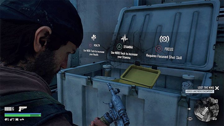 Regardless of which type of NERO facility you visit, your goal is to find a white chest containing an Injector - Days Gone: How to increase stats permanently? - Character progression - Days Gone Guide