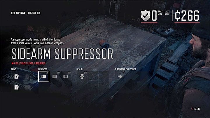 The second method is to buy a suppressor from a merchant in one of the encampments - Days Gone: How to acquire and attach Suppressor? - Character and inventory - Days Gone Guide