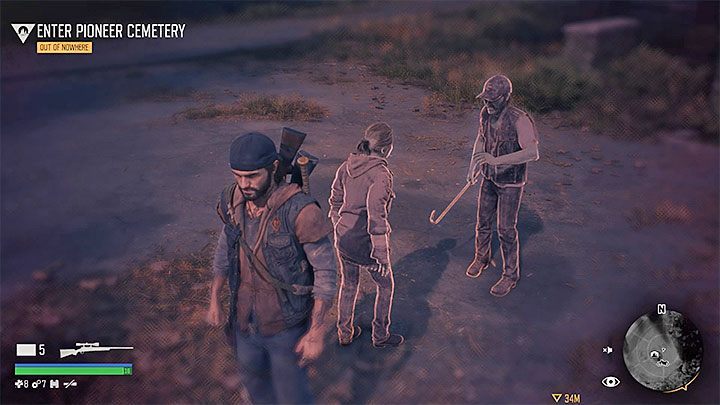 After studying the trail, you can optionally attach a short visualization of past events - Days Gone: What are question marks on the mini-map? - Exploration - Days Gone Guide
