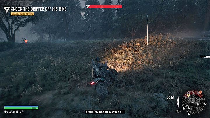 After searching the corpse in this area the wanted Drifter will appear - Days Gone: How to finish Drugged Outta His Mind mission? - Campaign - Days Gone Guide