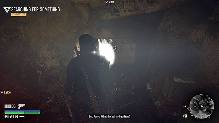 Turn on the flashlight (the lower direction button on the cross pad) and carefully search the cave - Days Gone: How to get to NERO Research Site? - Exploration - Days Gone Guide
