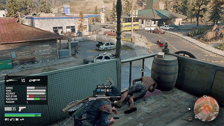 After the elimination of the sniper search his corpse to pick up the weapon - Days Gone: How to get sniper rifle? - Character and inventory - Days Gone Guide
