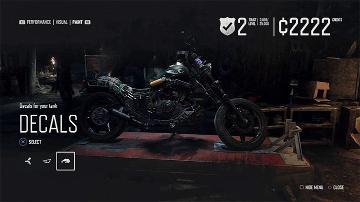 To apply a special custom skin (paint) visit a mechanic in one of the camps in the game world, for example, Manny from Copeland camp - Days Gone: How to use special motorcycle skins? - Motorcycle - Days Gone Guide