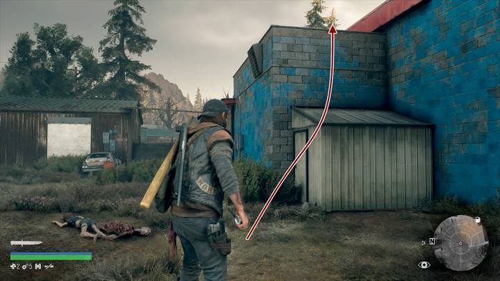 To get to the gas station, you need to enter it through the roof - Days Gone: Gear Up For The Ride - walkthrough - Main storyline - Days Gone Guide