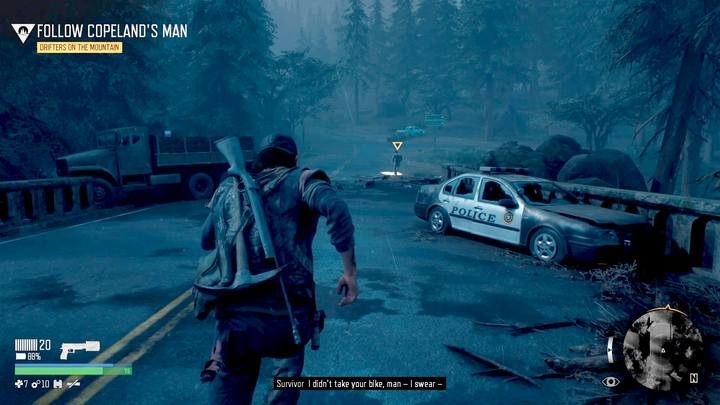 Chase the man to the camp; you may be a little behind - Days Gone: Gear Up For The Ride - walkthrough - Main storyline - Days Gone Guide