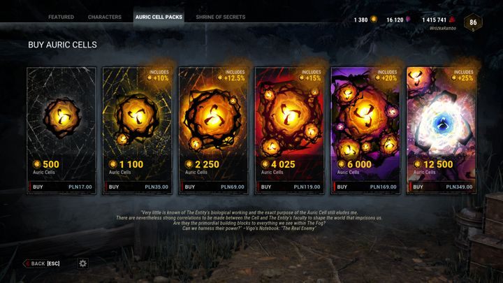 This currency is only available to buy with real money - Dead by Daylight: Currencies - Bloodpoints, Iridescent Shards, and Auric Cells - Dead by Daylight: Basics - Dead by Daylight Guide