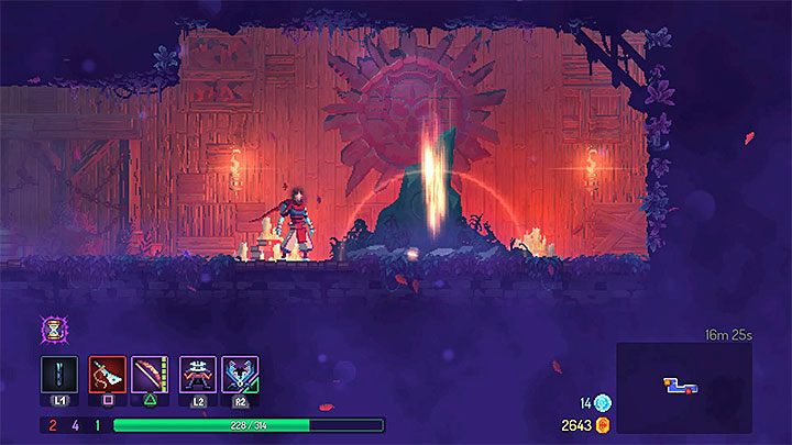 Here you will find an entrance to a chamber occupied by an elite archer - you need to defeat him in order to obtain Vine Rune - The Promenade of the Condemned leven in Dead Cells - Game world - Dead Cells Game Guide