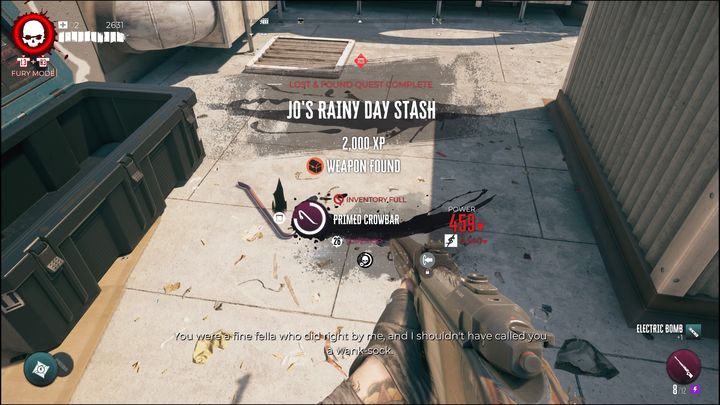 Successful completion of the task yields 2 - Dead Island 2: Jos Rainy Day Stash - Lost and found - Dead Island 2 Guide