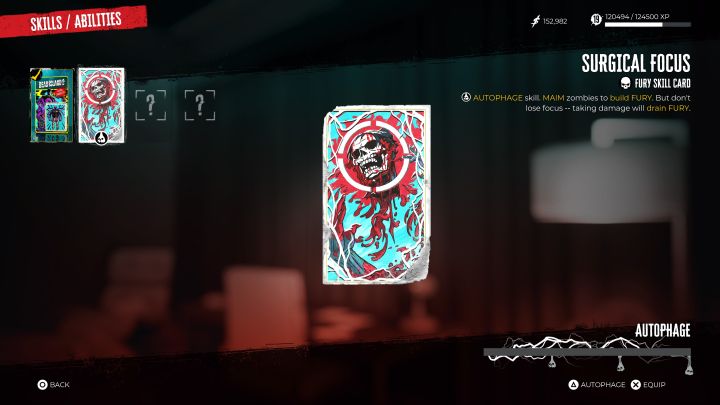 From that point forward you can start receiving or finding autophage skill cards - Dead Island 2: Autophage - Basics - Dead Island 2 Guide
